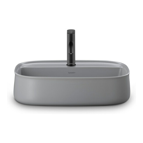 Duravit Lavabo à poser Zencha 55x39 cm, avec trop-plein, gris satin mat, WG
