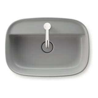 Duravit Lavabo à poser Zencha 55x39 cm, mit L, HLP, sans trop-plein, gris satin mat