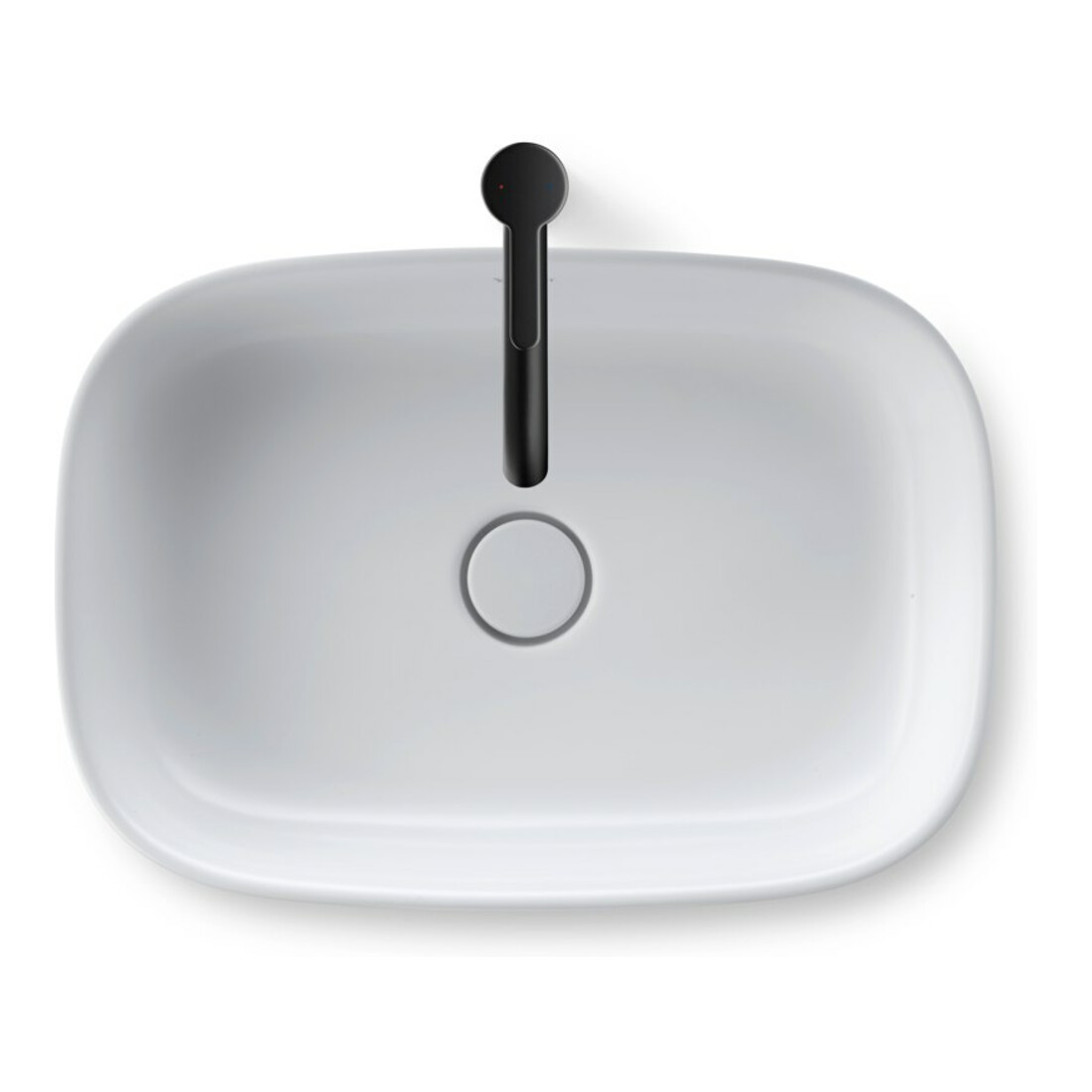 Duravit Lavabo à poser Zencha 55x39 cm, sans trou, blanc mat s-matt