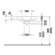 Duravit Lavabo Architec 57,5x52 cm, EC gauche, sans trop-plein, avec vidage, blanc-4