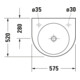 Duravit Lavabo Architec 57,5x52 cm, sans trop-plein, avec plage robinetterie, blanc-3