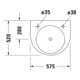 Duravit Lavabo Architec Vital Med 57,5x52cm, EV gauche, sans trop-plein, avec vidage, blanc