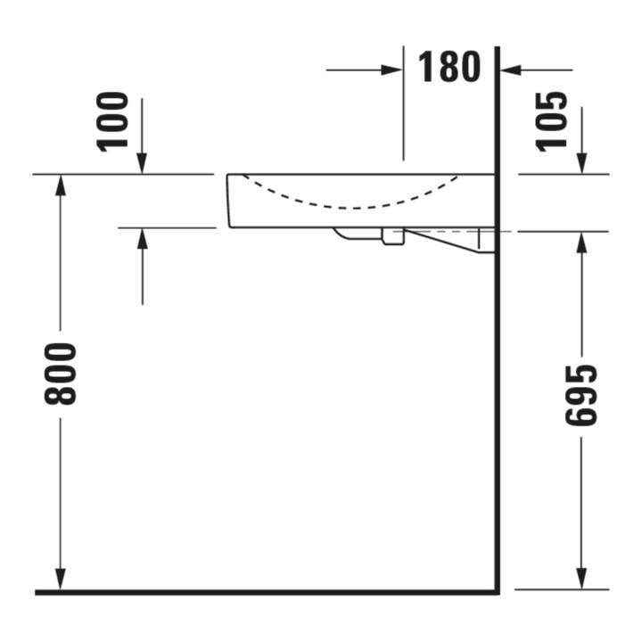 Duravit Lavabo Architec Vital Med 57,5x52cm, HL d, o Ü, avec HLB, BF, blanc