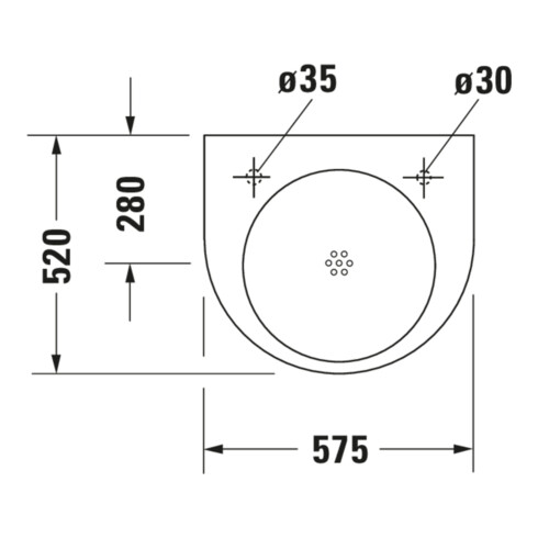 Duravit Lavabo Architec Vital Med 57,5x52cm, HL d, o Ü, avec HLB, BF, blanc