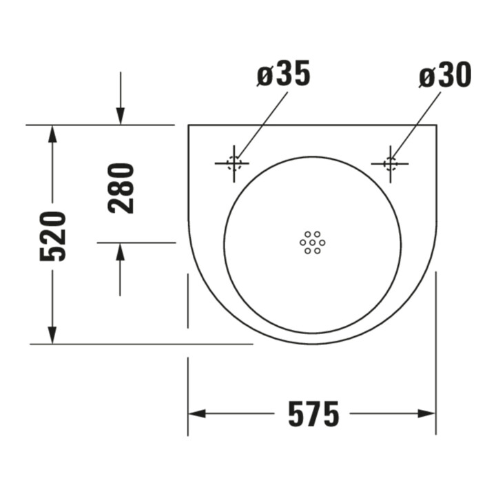 Duravit Lavabo Architec Vital Med 57,5x52cm, HL d, o Ü, avec HLB, BF, blanc