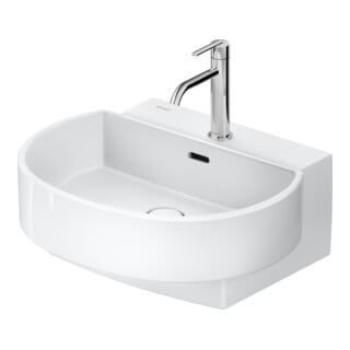 Duravit Lavabo Balcoon 55x48 cm, blanc brillant, avec trop-plein, trou robinetterie