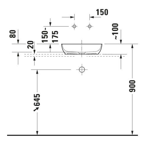 Duravit Lavabo console Sivida 128x50 cm, I.Fa grand modèle, ext. Fa blanc s-mat