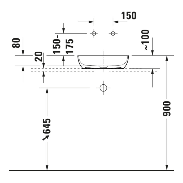 Duravit Lavabo console Sivida 128x50 cm, I.Fa grand modèle, ext. Fa blanc s-mat