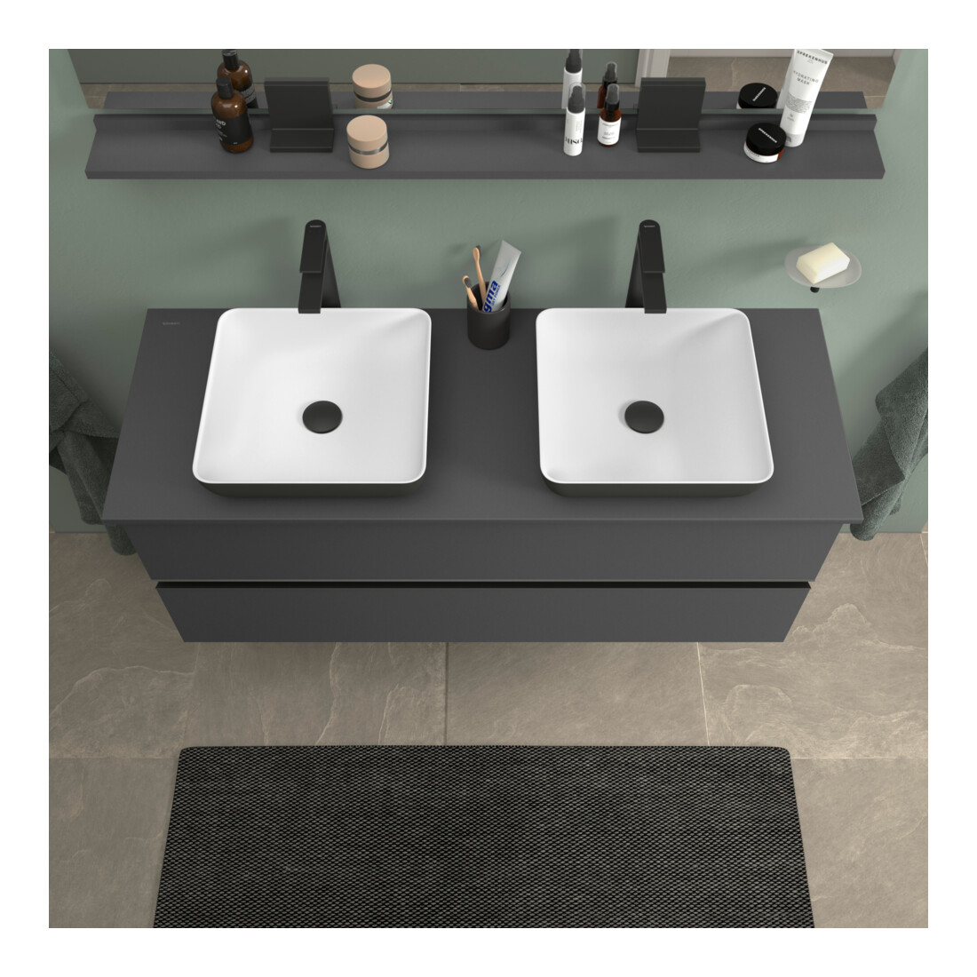Duravit Lavabo console Sivida 135x50 cm, I.Fa w sm, Couleur ext. gris mat