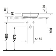 Duravit Lavabo console Sivida 68x50 cm, I.Fa vert m, Ext.Fa blanc s-mat-4