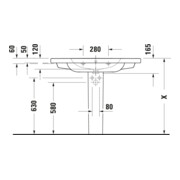 Duravit Lavabo D-Code 100x48 cm, avec trou de robinet, trop-plein, blanc-2