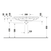 Duravit Lavabo D-Code 100x48 cm, avec trou de robinet, trop-plein, blanc-4