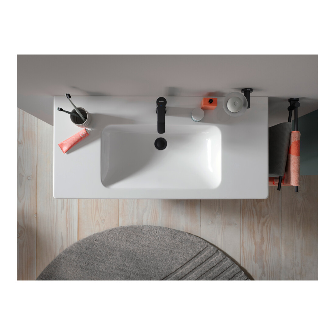 Duravit Lavabo D-Code 100x48 cm, avec trou de robinet, trop-plein, blanc