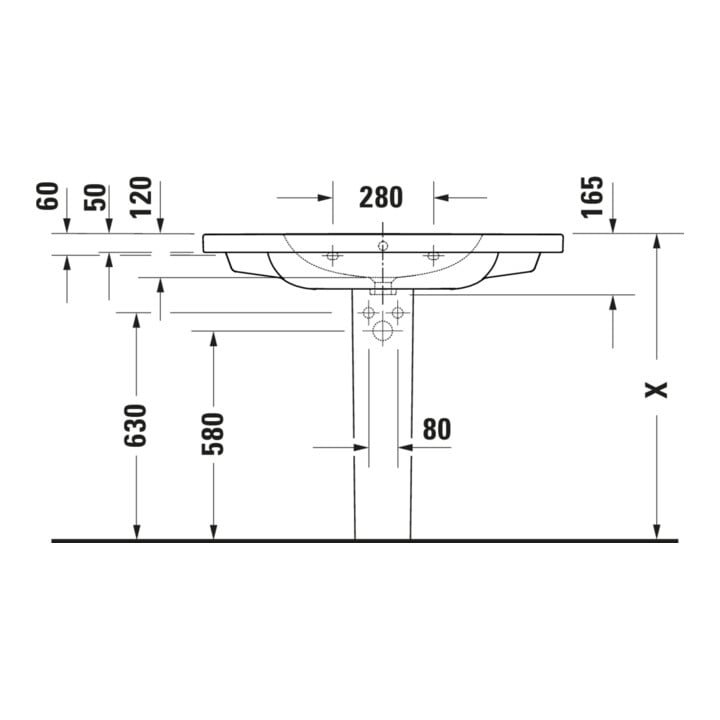 Duravit Lavabo D-Code 100x48 cm, avec trou de robinet, trop-plein, blanc