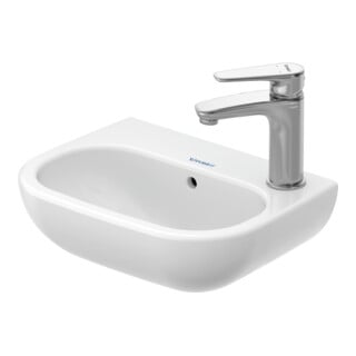 Duravit Lavabo D-Code 36x27 cm, avec trop-plein, trou robinet à gauche, blanc