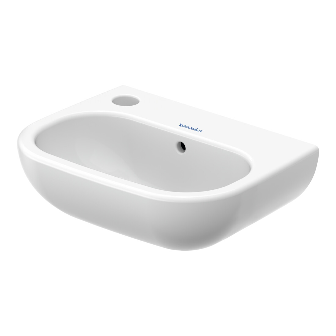 Duravit Lavabo D-Code 36x27 cm, avec trop-plein, trou robinet à gauche, blanc