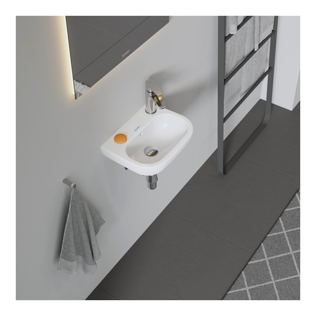 Duravit Lavabo D-Code 36x27 cm, avec trop-plein, trou robinet à gauche, blanc