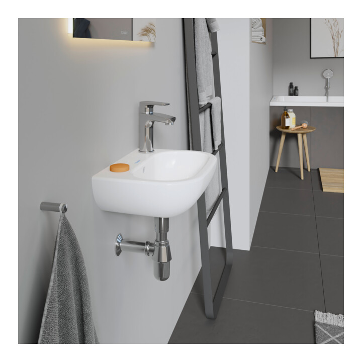 Duravit Lavabo D-Code 36x27 cm, avec trop-plein, trou robinet à gauche, blanc