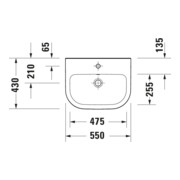 Duravit Lavabo D-Code 55x43 cm, avec trou robinet, trop-plein, blanc-4