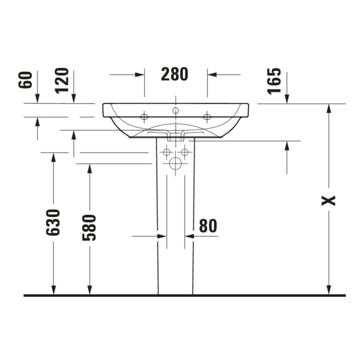 Duravit Lavabo D-Code 65x46 cm, avec trou robinet, trop-plein, blanc