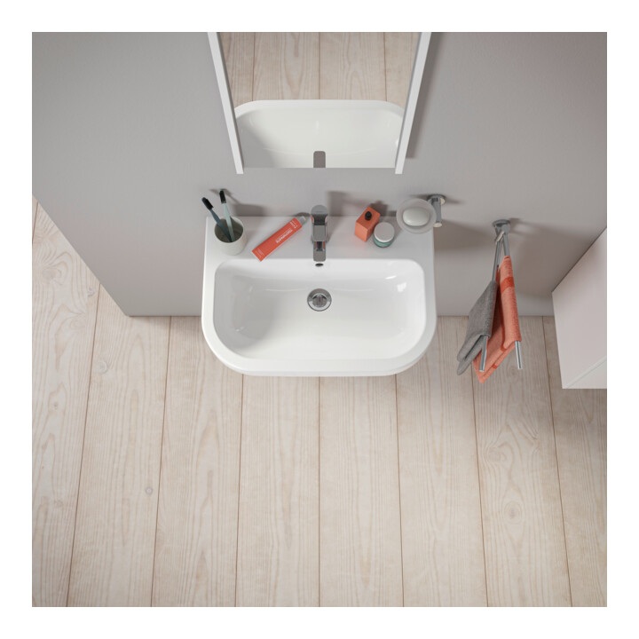 Duravit Lavabo D-Code 65x46 cm, avec trou robinet, trop-plein, blanc