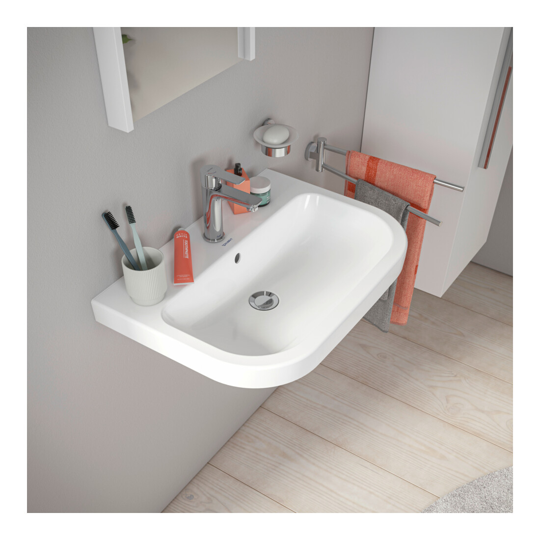 Duravit Lavabo D-Code 65x46 cm, avec trou robinet, trop-plein, blanc
