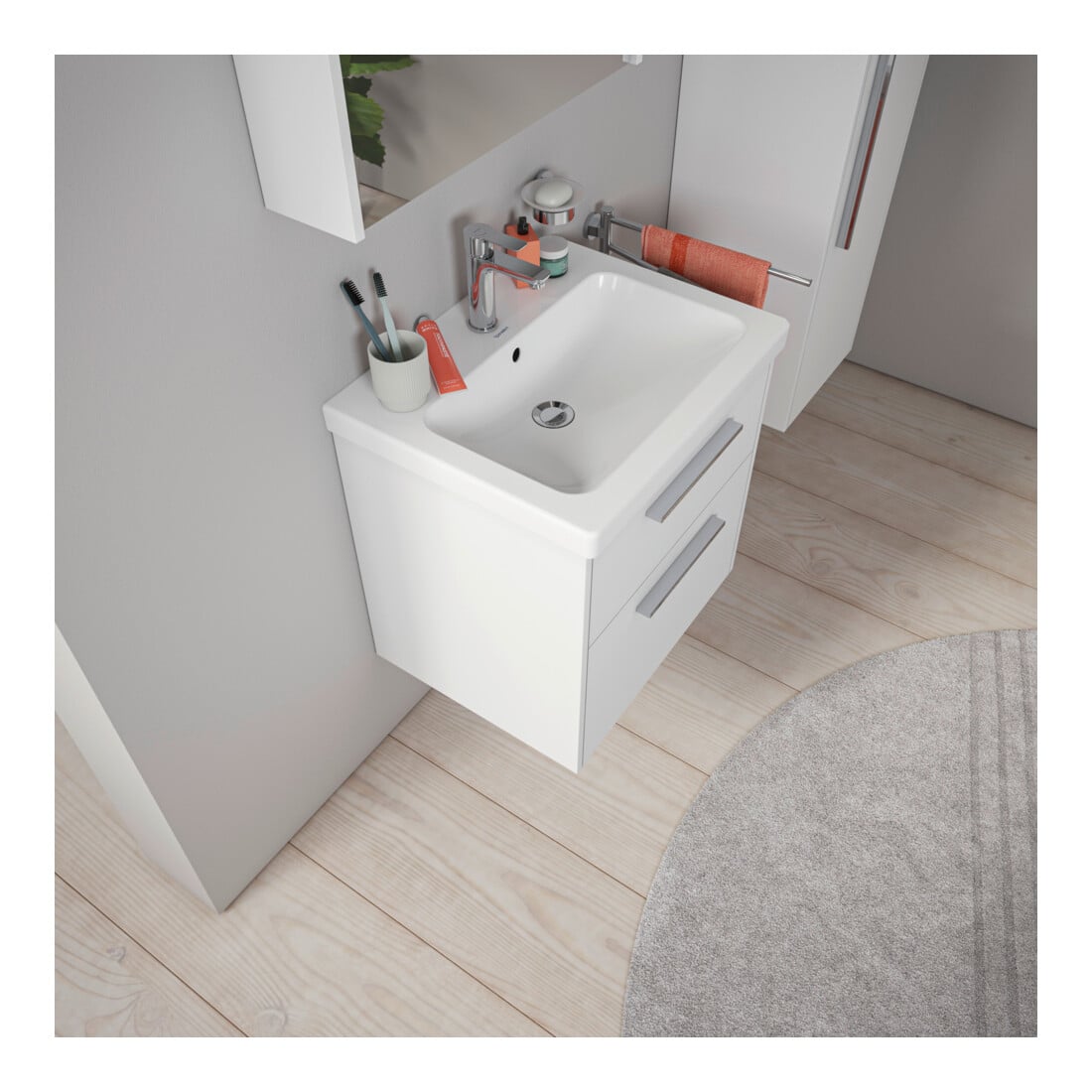 Duravit Lavabo D-Code 65x48 cm, avec trou robinet, trop-plein, blanc