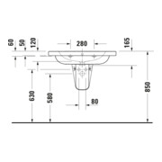 Duravit Lavabo D-Code 80x48 cm, avec trou robinet, trop-plein, blanc-2