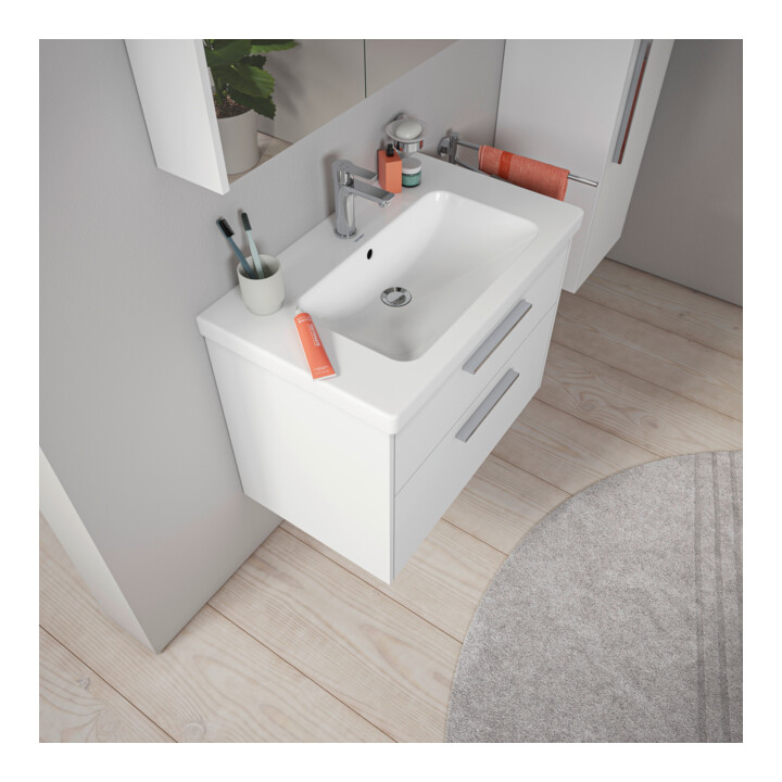 Duravit Lavabo D-Code 80x48 cm, avec trou robinet, trop-plein, blanc