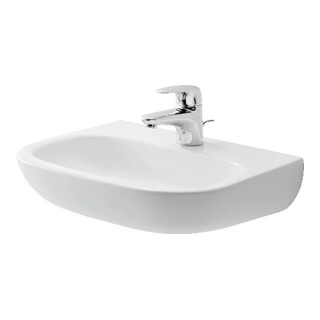 Duravit Lavabo D-Code Med 45x34 cm, avec trop-plein, blanc, avec trou robinet