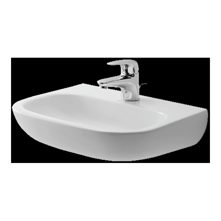 Duravit Lavabo D-Code Med 45x34 cm, avec trop-plein, blanc, avec trou robinet