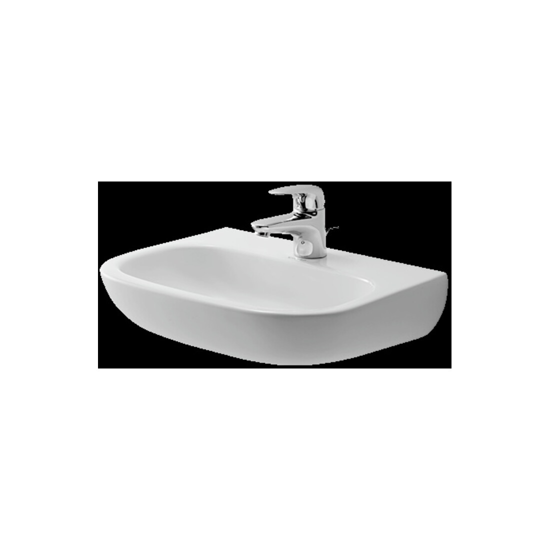 Duravit Lavabo D-Code Med 45x34 cm, avec trop-plein, blanc, avec trou robinet