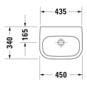 Duravit Lavabo D-Code Med 45x34 cm, avec trop-plein, blanc, avec trou robinet-2