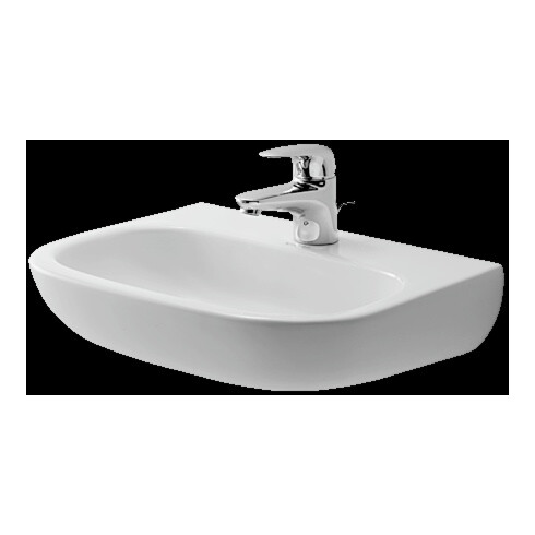 Duravit Lavabo D-Code Med 45x34 cm, avec trop-plein, blanc, avec trou robinet