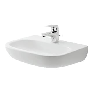 Duravit Lavabo D-Code Med 45x34 cm, avec trop-plein, blanc, sans robinetterie