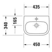 Duravit Lavabo D-Code Med 45x34 cm, avec trop-plein, blanc, sans robinetterie-5