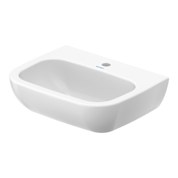 Duravit Lavabo D-Code Med 55x43 cm, avec trou robinet + trou, sans trop-plein, blanc