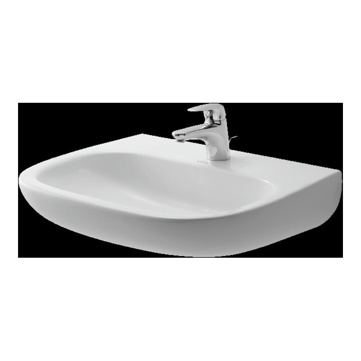 Duravit Lavabo D-Code Med 60x46 cm, sans robinetterie, avec trou de robinet, blanc