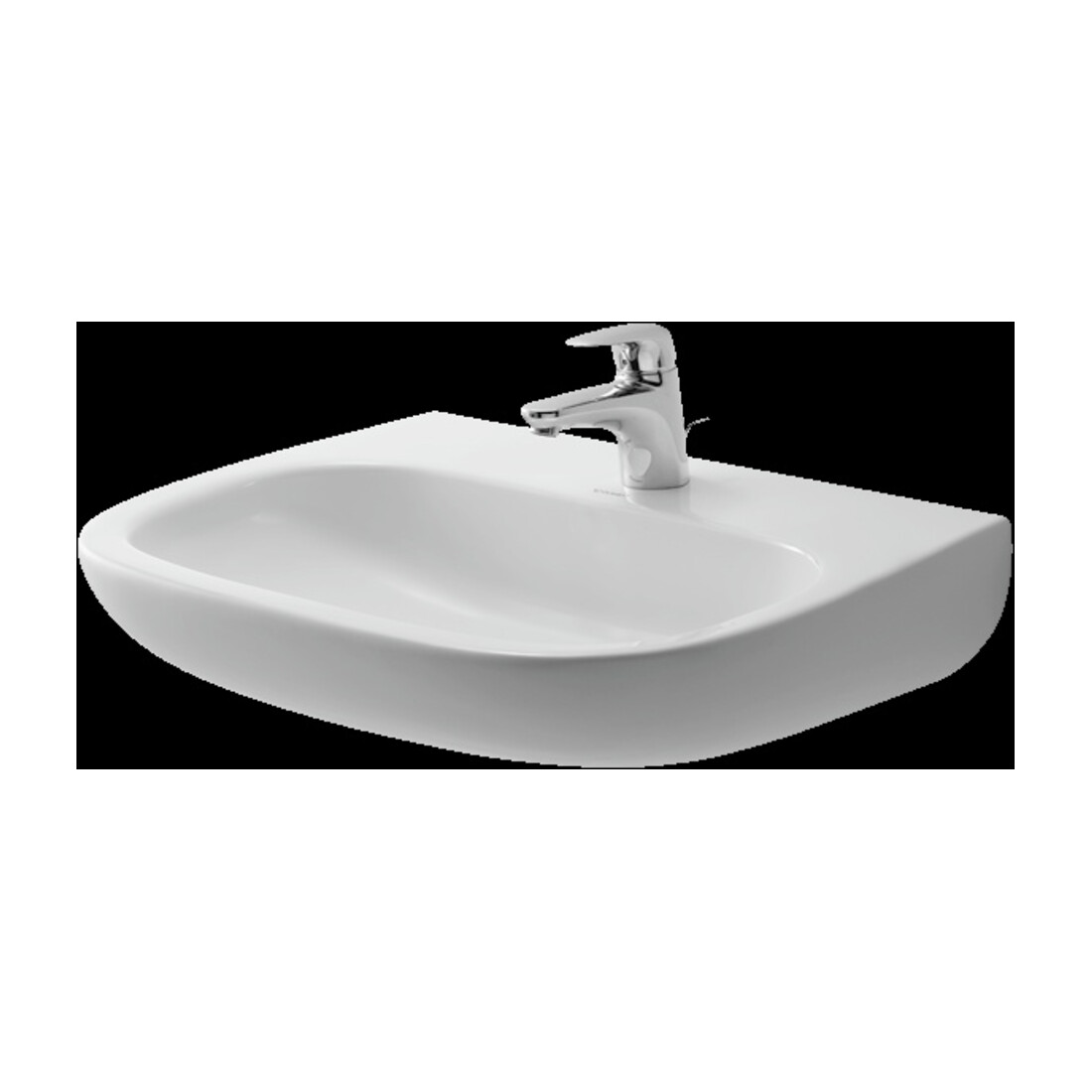 Duravit Lavabo D-Code Med 60x46 cm, sans robinetterie, avec trou de robinet, blanc