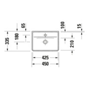 Duravit Lavabo D-Neo 45x33,5 cm, sans trop-plein, avec trop-plein, blanc-5