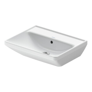 Duravit Lavabo D-Neo 55x44 cm, sans robinet, blanc, trop-plein, trou robinet, blanc