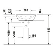 Duravit Lavabo D-Neo 55x44 cm, sans robinet, blanc, trop-plein, trou robinet, blanc-5