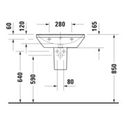 Duravit Lavabo D-Neo 60x44 cm, sans robinet, blanc, trou de robinet, blanc-2