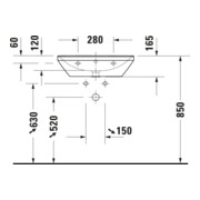 Duravit Lavabo D-Neo 60x44 cm, sans robinet, blanc, trou de robinet, blanc-5