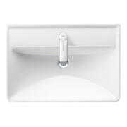 Duravit Lavabo D-Neo 65x44 cm, avec robinetterie, blanc, installation suspendue, trou de robinet, blanc