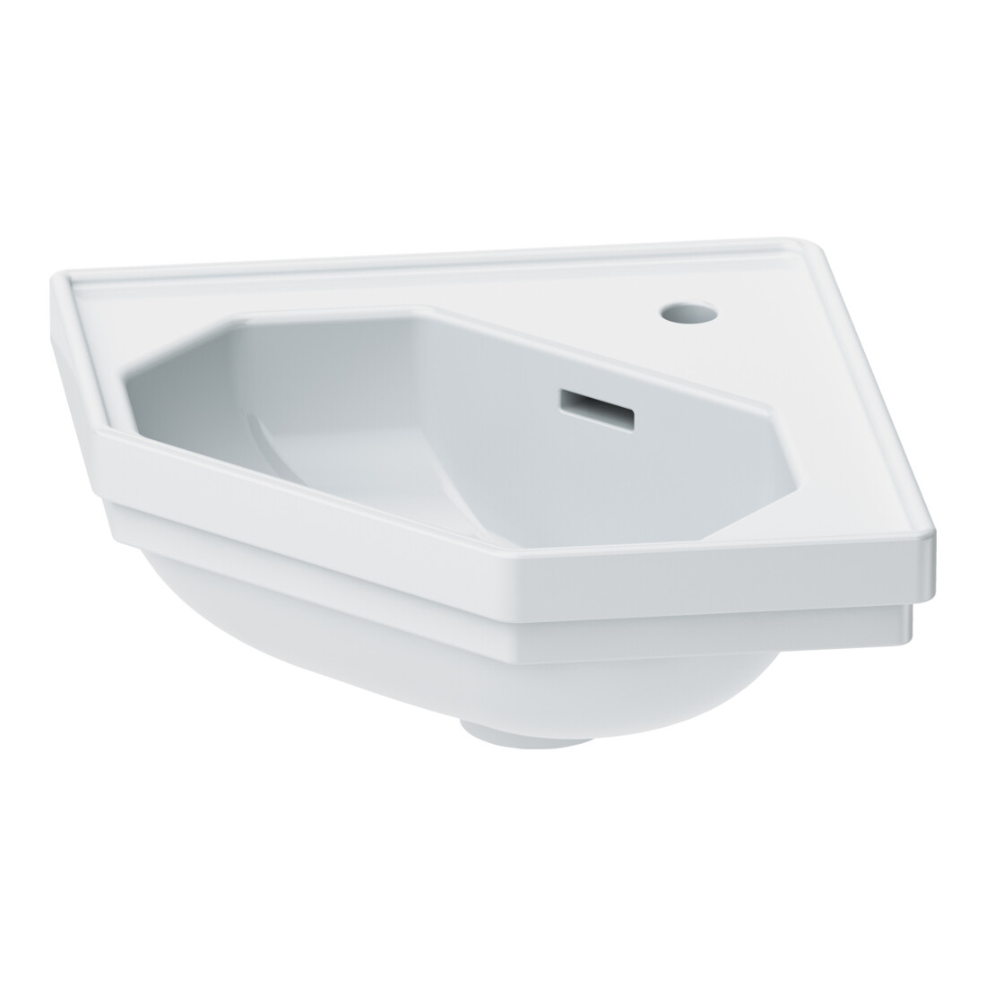 Duravit Lavabo d'angle 1930 59,5x45 cm, avec trop-plein, trou robinet, blanc