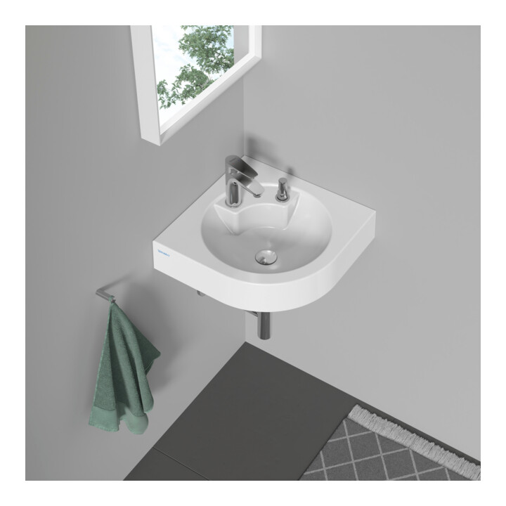 Duravit Lavabo d’angle Architec 63,5x54 cm, avec trop-plein, blanc