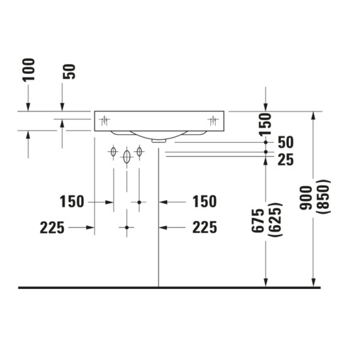 Duravit Lavabo d’angle Architec 63,5x54 cm, avec trop-plein, blanc