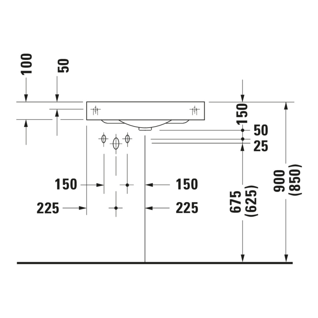 Duravit Lavabo d’angle Architec 63,5x54 cm, avec trop-plein, blanc