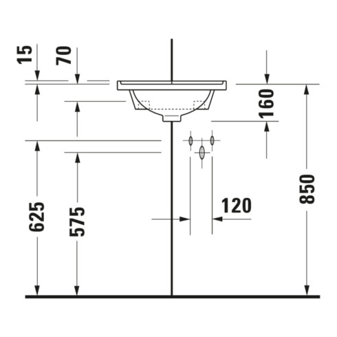 Duravit Lavabo d’angle Starck 3 43x38 cm, avec trop-plein, blanc